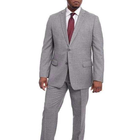Mens Classic Fit Light Gray Heather Two Button Wool Blazer Sportcoat
