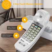 AT&T 210 Corded Trimline Phone with Speed Dial and Memory Buttons, White