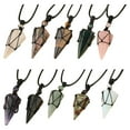 thumbnail image 6 of harmtty Necklace Hexagonal Prism Hand-woven Unisex Faux Crystal Black Rope Wrapped Pendant,Amethyst, 6 of 8