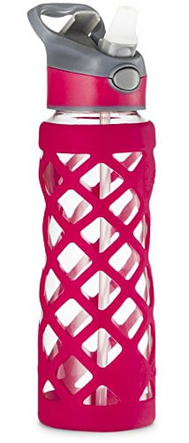 Red Swig Savvy Motivational Time Marker Water Bottle with Straw Lid and Storage Sleeve 44 OZ 
