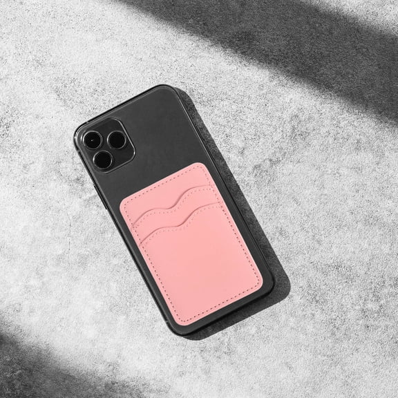 SOPOTUTU Pink Phone Wallet Card Holder with Adhesive Backing Durable Fake for Daily Use