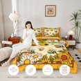thumbnail image 3 of Erosebridal Boho Bee King Size Comforter Sets,Dreamy Sunflower Floral Comforters King Size,Yellow Orange,Colorful Stars Reversible,3pcs,1 Comforter and 2 Pillowcases, 3 of 7
