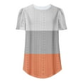 thumbnail image 6 of Short for Women,Sleeves for Women,Spring/Summer Color Blocked Round Neck Sleeve Short Sleeve T-Shirt, 6 of 7