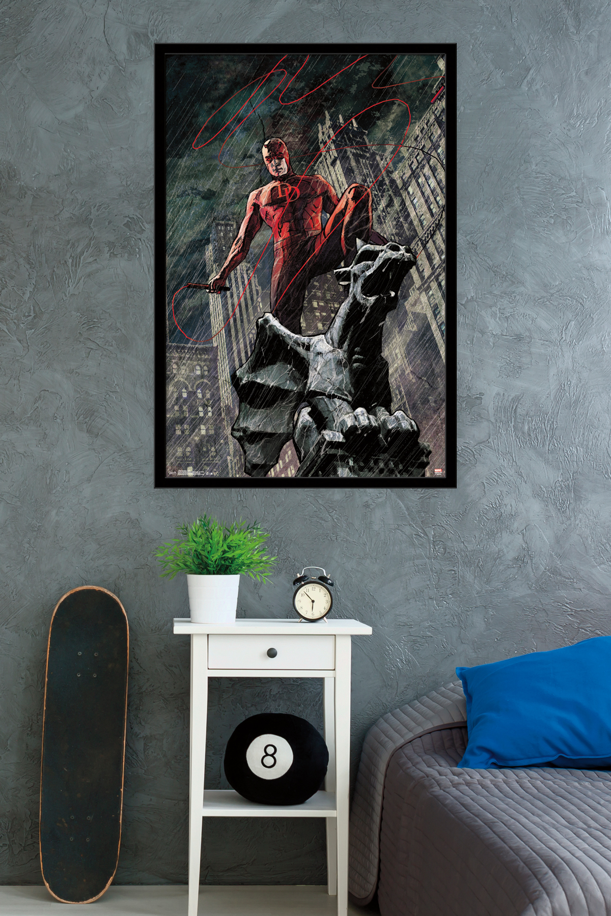 Marvel Comics - DaredeVil - Hell's Kitchen DeVil Wall Poster, 22.375" x 34", Framed