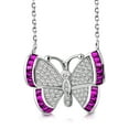 thumbnail image 2 of Butterfly Necklace Pendant 925 Sterling Silver Cubic Zirconia (Red), 2 of 4