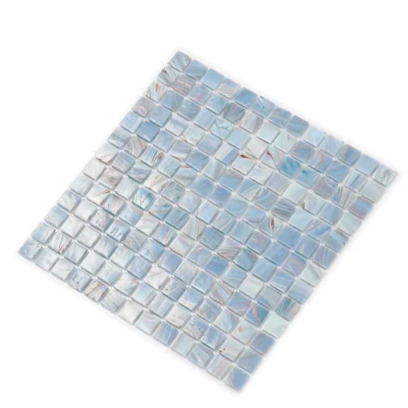 Celestial 12 in. x 12 in. Glossy Manatee Blue Glass Mosaic Wall and Floor Tile (20 sq. ft./case) (20-pack)
