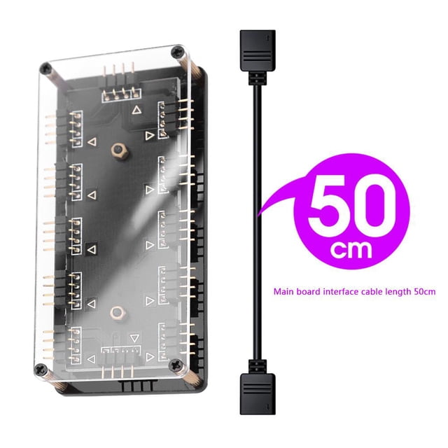 12V 4Pin 1 a 10 RGB Fan HUB PC LED Strip Light Cooler Splitter para AURA Tmvgtek Para estrenar
