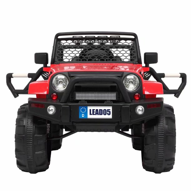 Leadzm Lz 905 Remodeled Jeep Dual Drive 45w 2 Battery 12v7ah 1 With 2 4g Remote Control Red Walmart Com Walmart Com