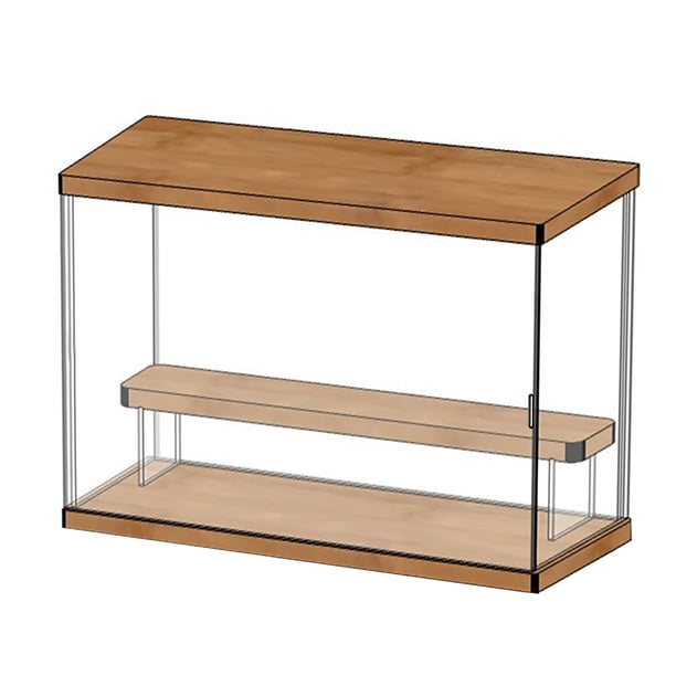 Caja de almacenamiento para figuras coleccionables, vitrina de acrílico para guardar muñecas, organizador de muñecas a prueba de polvo con puerta, escalera de 2 niveles, estándar 3