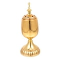 thumbnail image 3 of Soimiss 1Pc Iron Craft Censer Golden Desktop Incense Burning Holder with Fine Workmanship, 3 of 6