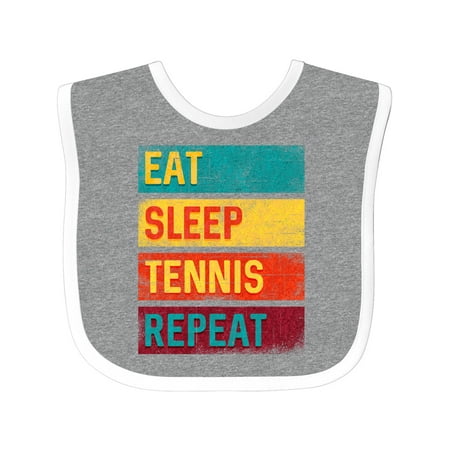 

Inktastic Tennis Player Eat Sleep Tennis Repeat Gift Baby Boy or Baby Girl Bib