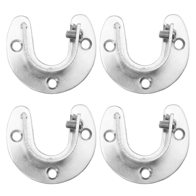 Miangastore 1set Wardrobe Closet Rod Holders Heavy Duty Flange Bracket With Screws Design For Use Home And Office