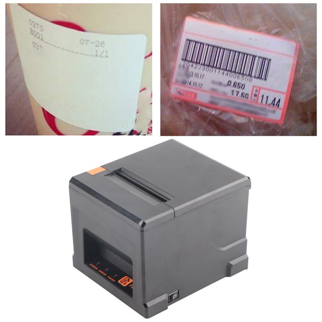 Thermal Printer, Label Printer USB Port 300mm s 80mm ABS Portable Receipt Printer for Business, Compatible with Win 9x, 2000, 2003, XP, Vista, 7, 8, 10, Compact Design