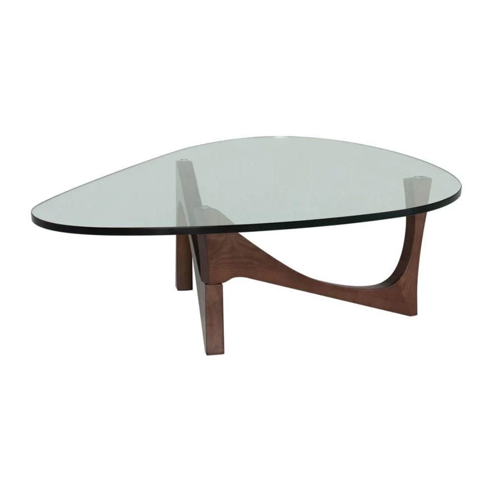Walnut Coffee Table with Glass Top