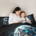 thumbnail image 5 of Castle Fairy Wolf Wildlife Queen Comforter Set Female Men,Starry Sky Bedding Comforter Set, 5 of 8