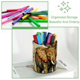 thumbnail image 3 of Organizador de escritorio compacto para bolígrafos: útiles de maquillaje y estudio de arte, diseño de elefante colorido., 3 of 5