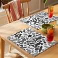 thumbnail image 4 of Happy Easter Placemats Set of 8 Rabbits Eggs Carrots Black Gray Plaid Place Mats Indoor Wipeable Table Mats Washable Cloth Dining Table Placemats for Kitchen Holiday Party Home Decor 13x19 Inch, 4 of 9