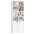 thumbnail image 4 of Hiphuta 73" Tall 6-Tier Bookcase with Cabinet, 26" Wide Minimalist Single Row Book shelf with 2 Doors and 4 Open Shelves, for Office Living Room, White, 4 of 8