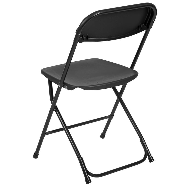 Flash Furniture Hercules Series Plastic Folding Chair Black 10 Pack 650LB Weight Capacity Comfortable Event Chair Lightweight Folding Chair