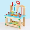 Poatren Children's Wooden Tool Stool Toy Pretends To Play With Creative Building Set