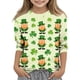 thumbnail image 2 of Blusas y camisas de manga larga con cuello redondo, informales, con estampado del Día de San Patricio, de manga tres cuartos y cuello redondo, para niños de talla mediana y grande., 2 of 6
