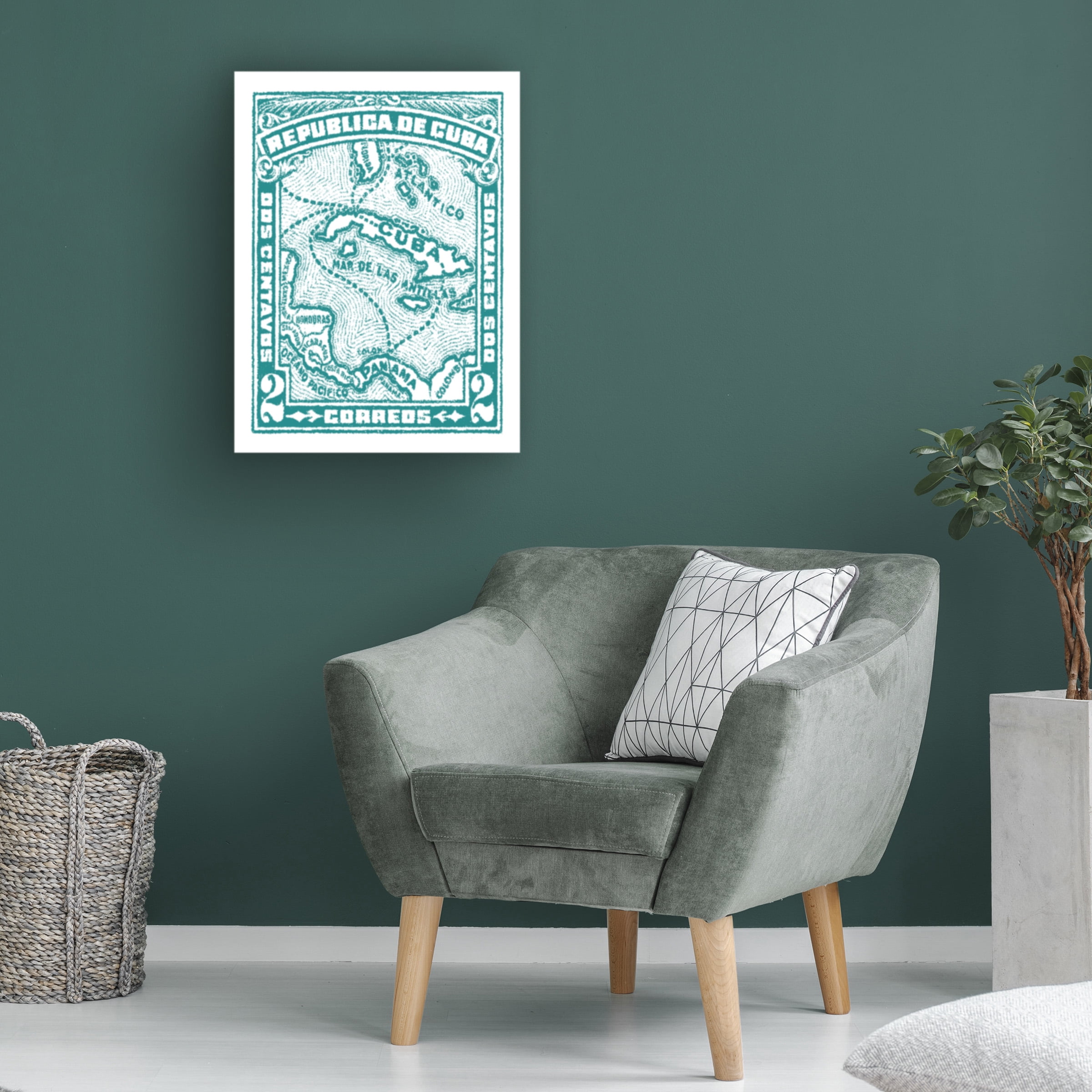 Wild Apple Portfolio 'Cuba Stamp XIII Bright' Canvas Art