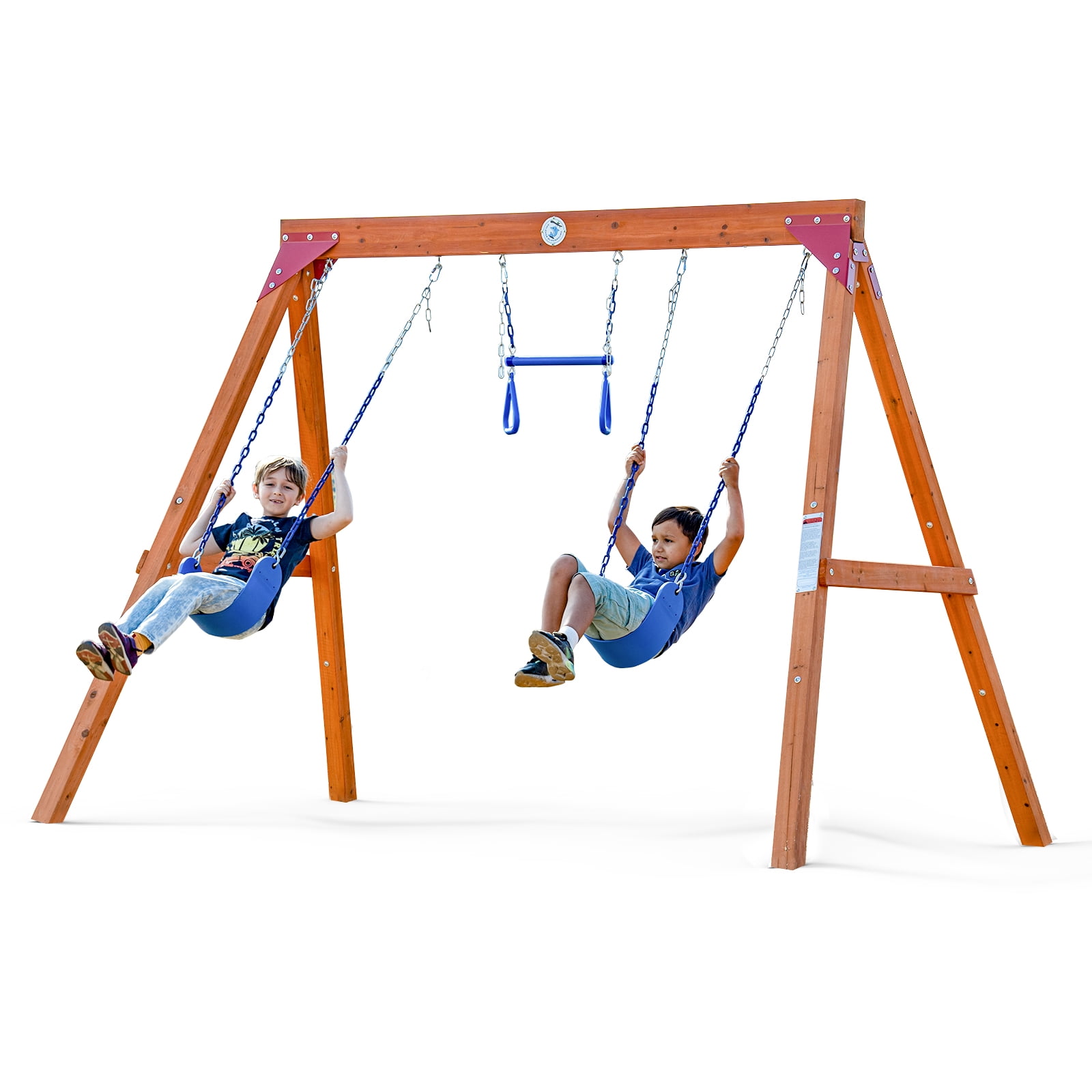 DOLPHIN PLAYGROUND Cedar Wooden Swingset with Trapeze and Hardware