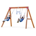 thumbnail image 3 of DOLPHIN PLAYGROUND Cedar Wooden Swingset with Trapeze and Hardware, 3 of 9