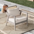 thumbnail image 2 of CARZZI LIFE Outdoor Patio Club Chair with Thick Waterproof Cushion, Deep Seating Design for Backyard, Garden, Porch and Balcony Use (Light Gray + Acacia Wood + Foam), 2 of 9