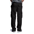 thumbnail image 5 of Men's Wide Leg Cargo Pants High Waisted Drawtring Baggy Adjustable Casual Loose Fit Warm Trousers Hiking Work Pant with Multi Pockets Black S, 5 of 9