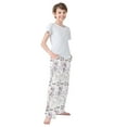 thumbnail image 4 of FORMRS Kids Pajama Pants with Pockets Size 13-14Y Boys Lounge Sleep Bottoms, Purple Wildflowers, 4 of 8