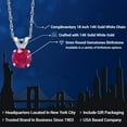 thumbnail image 2 of Gem Stone King 14K White Gold Red Ruby Women Pendant Necklace (0.55 Ct Round 5MM With 18 inch Chain), 2 of 6