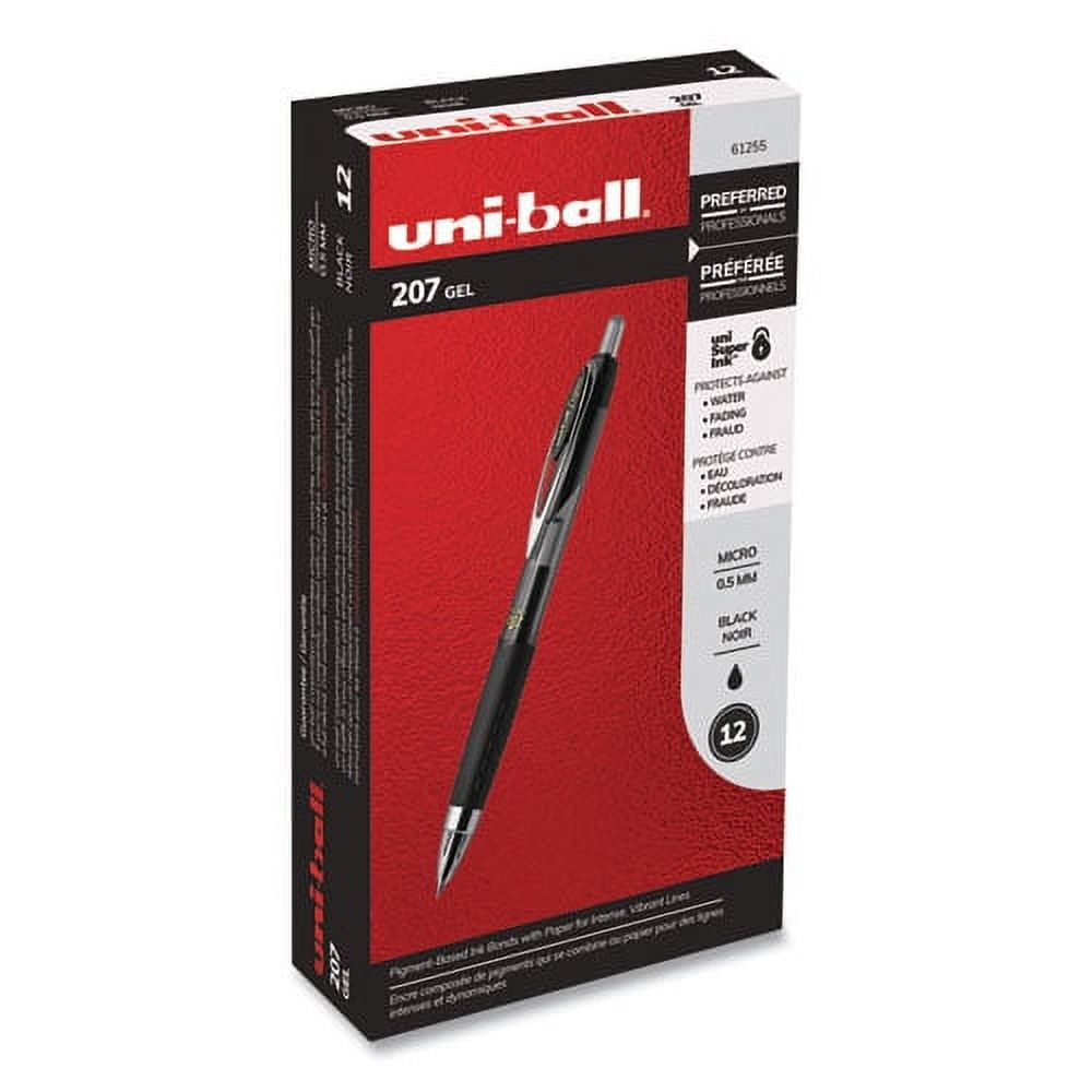 Signo 207 Gel Pen, Retractable, Micro 0.5 Mm, Black Ink, Smoke/black Barrel, Dozen | Bundle of 2 Dozen