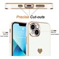 thumbnail image 3 of Love-Heart Luxury Case for Apple iPhone 15 Plus Heart Case, Cute Design Shiny Bling Cover, Soft TPU Slim Shockproof Protective Case for Apple iPhone 15 Plus for Women Girls, White, 3 of 8