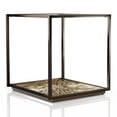thumbnail image 4 of Aureum Modern 1-Shelf Metal End Table with Tempered Glass Top, Antique Gold, 4 of 14