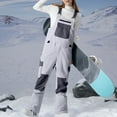 thumbnail image 5 of PXLKNZH Women's Snow Bibs Ski Suit Waterproof Windproof Insulated Overalls Winter Snowsuit Color Block Snowboard JumpsuitGray,XL, 5 of 5