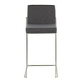 thumbnail image 5 of LumiSource Stainless Steel, Charcoal Fabric Fuji High Back Counter Stool - Set of 2, 5 of 9