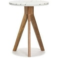 thumbnail image 2 of Adore Decor Amari Round Side Table with Brass Inlay Top White, 2 of 8