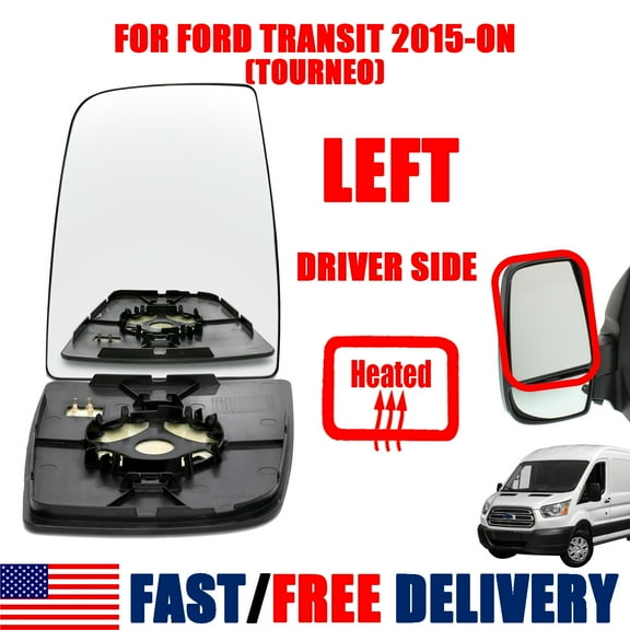 XUKEY Left Side Wing Mirror Glass Upper Heated for Ford Transit 150 250 350 2015-2024
