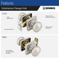 thumbnail image 4 of Brinks E2426 Mendocino Passage Door Knob Set - Nickel, 4 of 7