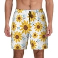 thumbnail image 3 of Uemuo Sunflowers Pattern Mens Swim Trunks Quick Dry Board Shorts with Mesh Lining, Stretch Beach Shorts Quick Dry No-Chafing Board Shorts-Medium, 3 of 9