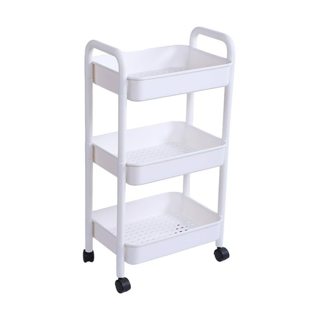 Organizers and Storage for Bedroom ThreeLayer Trolley Floor Storage Rack, Kitchen, Bedroom, Bathroom, MultiFunctional, Mobile, Easy to Move Organization and Storage Bedroom