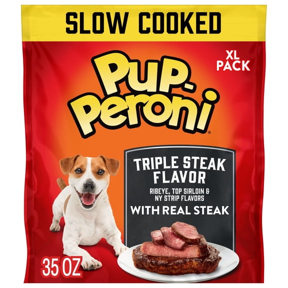 Pup Peroni Triple Steak Flavor Dog Treats, 35 oz Bag