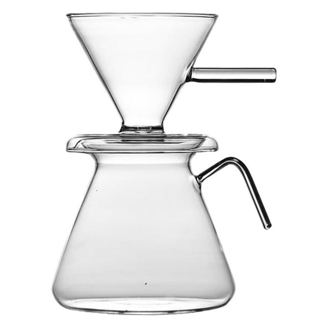 simhoa Cafetière à Verser 600ml Réutilisable Carafe en Verre Cafetière à Main pour la Maison