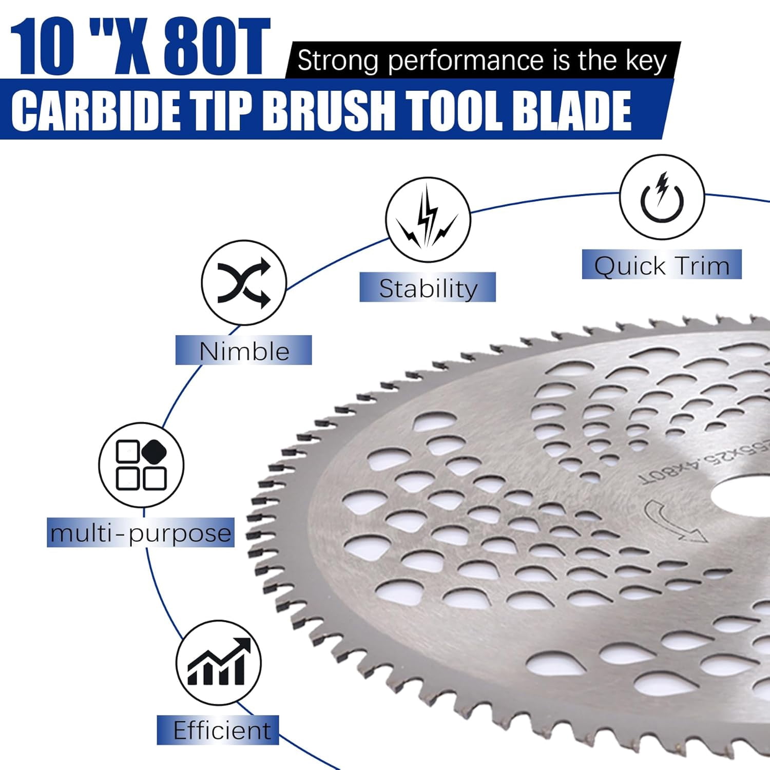9" x 36 Teeth Carbide Tipped Blades 9" x 20T Chainsaw Tooth Cutter,10" x 80T Carbide Tip Brush Blades with Universal Adapter Kit,Premium Stainless Steel Trimmer Head Compatible with Cutter, Trimmer