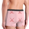 thumbnail image 4 of Men's Boxer Briefs, red hockey sticks pink Soft Comfy Mens Underwear Boxer Briefs Breathable With Widen Waist, 4 of 7