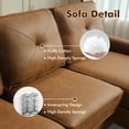 thumbnail image 5 of Vcatnet 86.6" L Shaped Sectional Sofa and Couch, 3-Seater Suede Leather Mid Century Modern Sofa, Comfy Couch with Chaise and Deep Seat for Living Room, Small Space, Apartment, Brown, 5 of 6