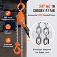 thumbnail image 4 of VEVOR Manual Lever Chain Hoist, 1/4 Ton 550 lbs Capacity 10 ft Come Along, G80 Galvanized Carbon Steel with Weston Double-Pawl Brake, Auto Chain Leading & 360° Rotation Hook, for Garage Factory Dock, 4 of 9