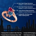 thumbnail image 2 of Gem Stone King 18K Rose Gold Plated Silver Red Created Ruby Persian Blue Moissanite and White Lab Grown Diamond Ring for Women (1.79 Cttw, Heart Shape 6MM, Gemstone July Birthstone, Size 6), 2 of 6