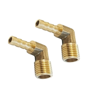90 Degree Male Equal Elbow Barbed Hosetail Fitting (Push-On, Each)